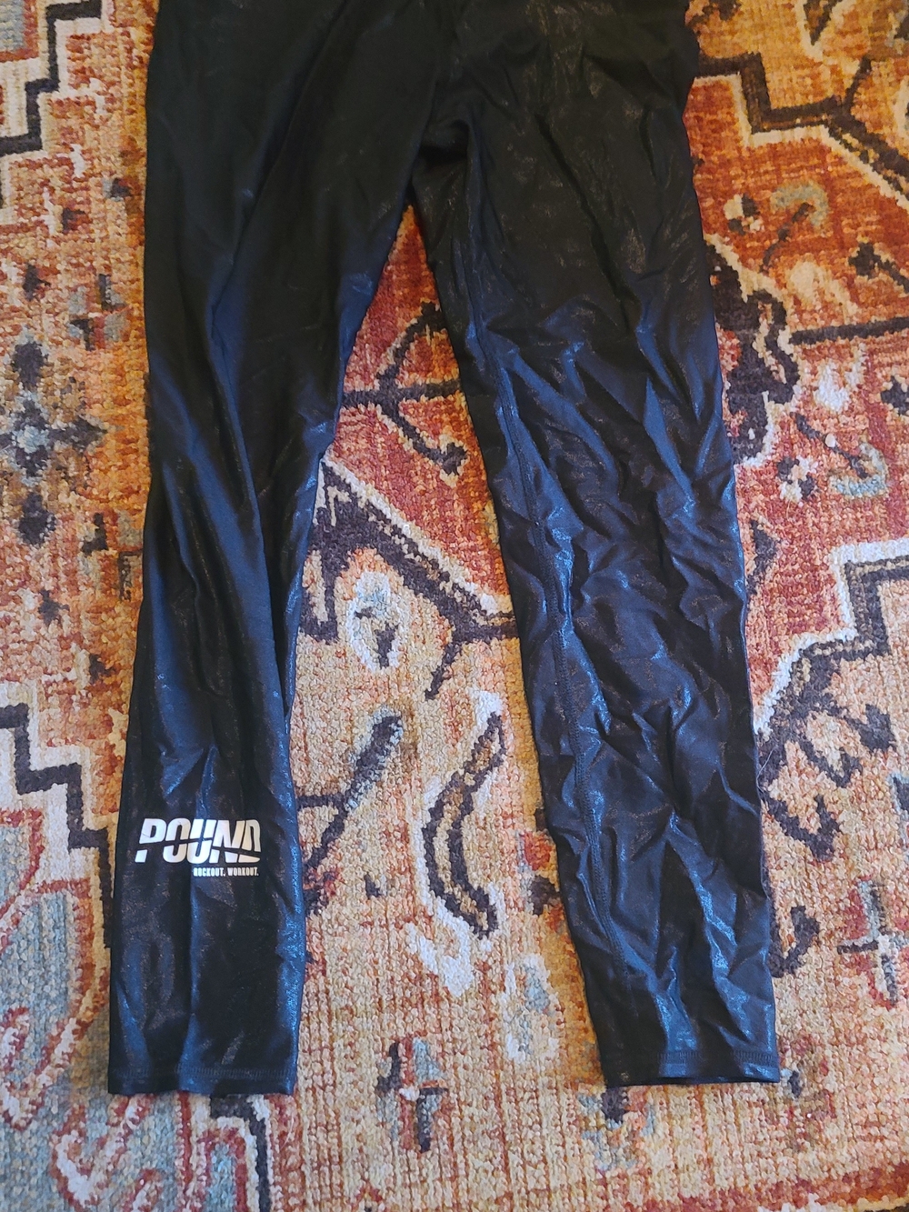 POUND Performance Black Leggings with White Logo